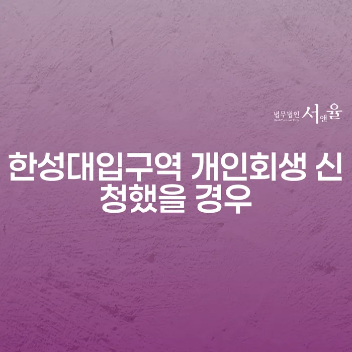 한성대입구역 개인회생 신청했을 경우