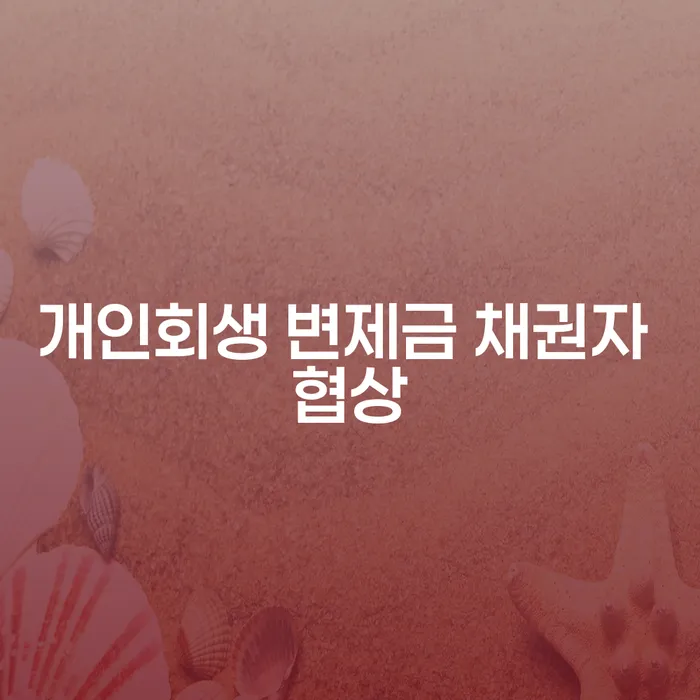 개인회생 변제금 채권자 협상, 어떻게 해결할 수 있을까요?