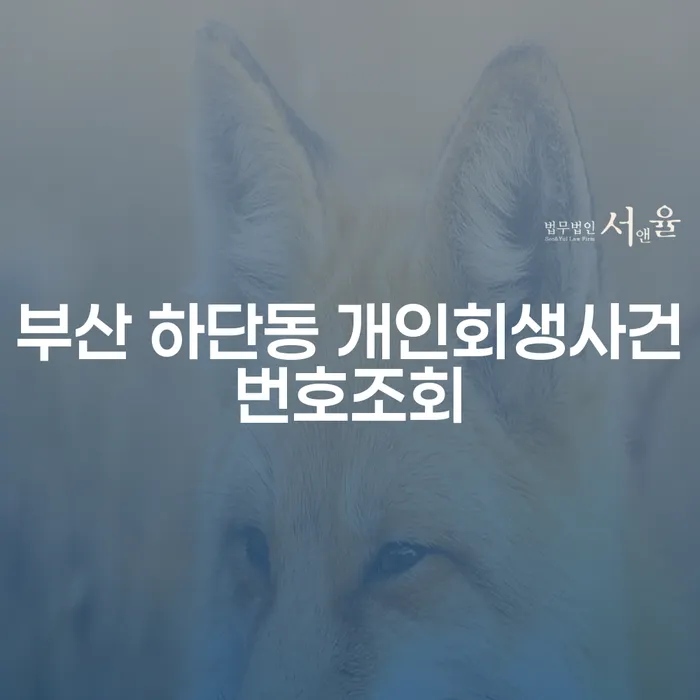 부산 하단동 개인회생사건번호조회, 어떻게 해야 할까요?